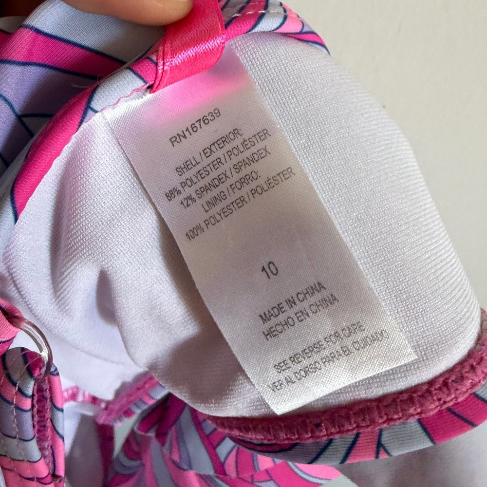 Betsey Johnson Pink/Blue Y2K Style Girls Bikini Top size 10 EUC - Picture 4 of 4